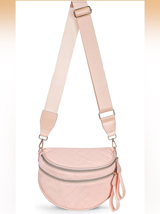 Handbags - Quilted Blush Pink Crossbody Bum Bag